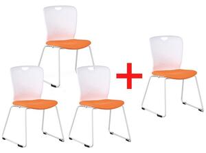 Krzesło plastikowe DOT, czarne, 3+1 GRATIS