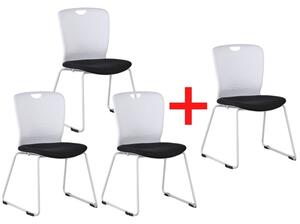 Krzesło plastikowe DOT, czarne, 3+1 Gratis