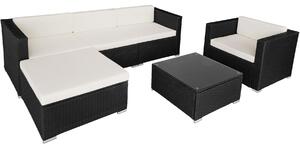 Tectake 403881 meble ogrodowe z technorattanu milano - czarny