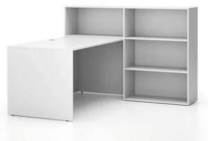 Zestaw mebli biurowych single SEGMENT, 3 półki, prawy, biały / biały