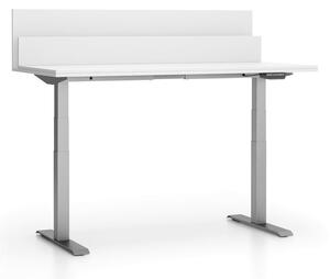 Stół biurowy SINGLE LAYERS, z przegrodami, regulowane nogi, biały