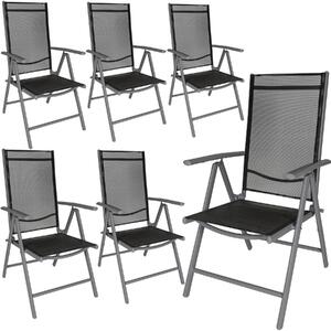 Tectake 404366 6 x krzesło ogrodowe składane - czarne/antracyt