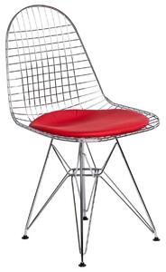 Industrialne ażurowe krzesło Hagio - srebrne