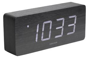 Karlsson 5654BK Designowy zegar stołowy LED z budzikiem, 21 x 9 cm