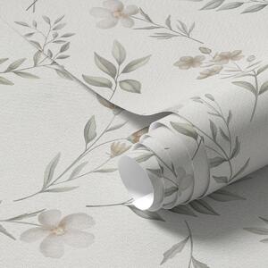 Tapety Małe akwarelowe gałązki i kwiaty na jasnym tle, Tapety Z kwiatami, a00665 : Uwalls.pl