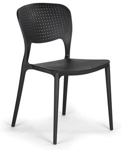 Krzesło do jadalni plastikowe EASY II, czarne