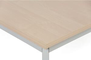 Stół do jadalni TRIVIA, jasnoszara konstrukcja, 1600 x 800 mm, brzoza