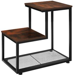 Tectake 404271 stolik boczny halifax 60,5x35,5x60,5cm - industrialny ciemny