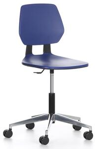 Krzesło robocze ALLOY Plastik, niskie, na kółkach, niebieskie