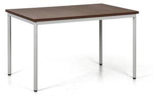 Stół do jadalni TRIVIA, jasnoszara konstrukcja, 1200x800 mm, orzech