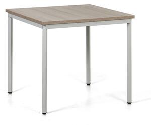Stół do jadalni TRIVIA, jasnoszara konstrukcja, 800x800 mm, dąb naturalny