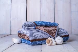Komplet ręcznik + ręcznik kąpielowy Orient - niebieski