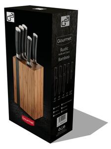 G21 zestaw noży Gourmet Rustic, 5 szt + blok bambusowy