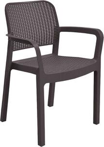 Krzesło ogrodowe plastikowe SAMANNA - brązowe
