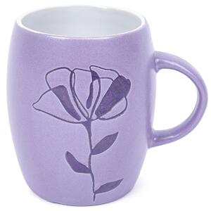 Kubek ceramiczny z dekorem Flower, fioletowy