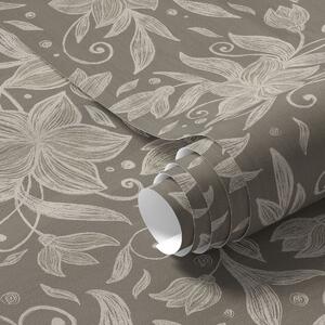 Tapety Jasne, liniowe kwiaty, ozdobne zawijasy, Tapety Z kwiatami, a00630v1 : Uwalls.pl