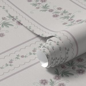 Tapety Delikatne paski z kwiatami lawendy, styl vintage, Tapety Z kwiatami, a00671 : Uwalls.pl