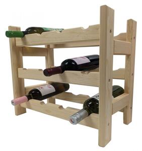 Drewniany stojak na wino na 12 butelek