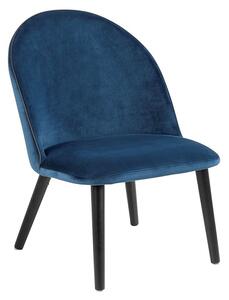 Tapicerowany welurowy fotel Milmo - niebieski