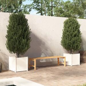 Donice ogrodowe, 2 szt., białe, 50x50x50 cm, drewno sosnowe