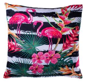 Poszewka na poduszkę Flamingo kwiaty, 40 x 40 cm