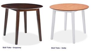 Okrągły stół składany Toto - biały + brąz