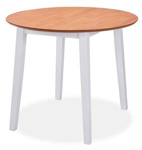 Okrągły stół składany Toto - biały + brąz