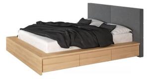 Łóżko z tapicerowanym zagłówkiem Rift