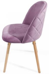 MIADOMODO Zestaw aksamitnych krzeseł do jadalni, fioletowe