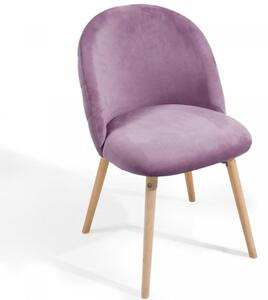 MIADOMODO Zestaw aksamitnych krzeseł do jadalni, fioletowe