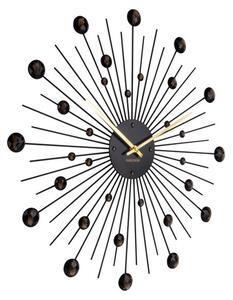 Zegar ścienny SUNBURST CRYSTAL czarny 50 cm