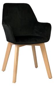 Krzesło tapicerowane STONE velvet czarny