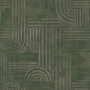 Tapety Geometryczny wzór z łukami w zielonej palecie kolorów, Tapety Abstrakcyjne, a00697 : Uwalls.pl