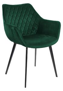 Krzesło tapicerowane BARLEY velvet ciemny zielony