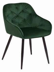 Krzesło tapicerowane LOREN velvet ciemny zielony