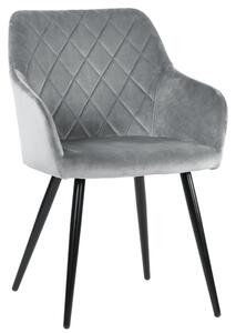 Krzesło tapicerowane MILTON velvet szary