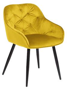 Krzesło tapicerowane LOREN velvet żółty