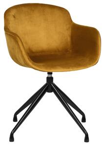 Krzesło obrotowe TEO velvet musztardowy