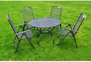Czarne metalowe krzesło ogrodowe – Rojaplast