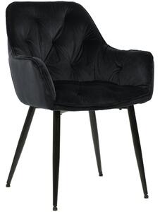 Krzesło tapicerowane FLAVIA velvet czarny