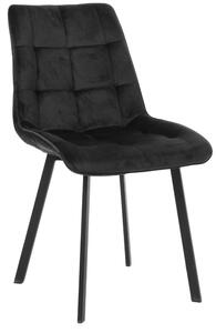 Krzesło tapicerowane TULUZA velvet czarny