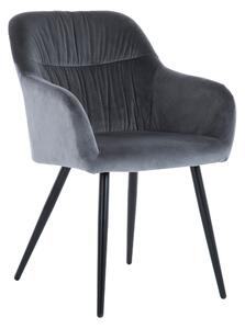 Krzesło tapicerowane MAURO velvet ciemny szary