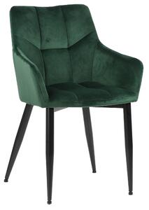 Krzesło tapicerowane EMIR velvet ciemny zielony