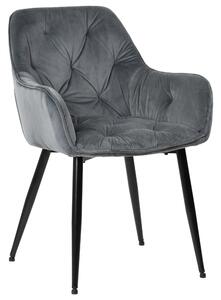 Krzesło tapicerowane FLAVIA velvet ciemny szary