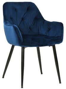 Krzesło tapicerowane FLAVIA velvet ciemny niebieski