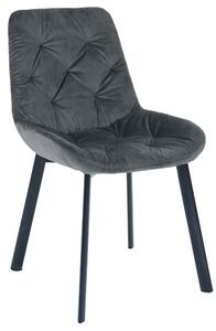 Krzesło tapicerowane BERG velvet ciemny szary