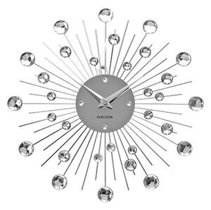 Zegar ścienny SUNBURST CRYSTAL srebrny 30 cm