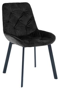 Krzesło tapicerowane BERG velvet czarny