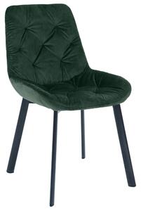 Krzesło tapicerowane BERG velvet ciemny zielony