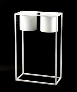 Kwietnik Metalowy Stojak z donicami UGO 80x50cm biały loft 05-19/B